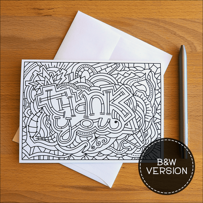 B&W Thank You card