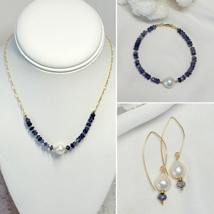 Twilight earrings - Freshwater x iolite