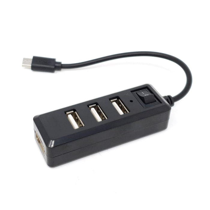 USB Mini Hub with Power Switch - OTG Micro-USB by The Pi Hut - The Pi Hut