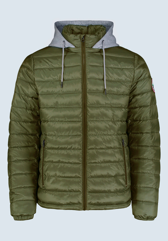 Buffalo Men Jackets Green Woven Puffer Easy-Care Styling Versatile Everyday Wear