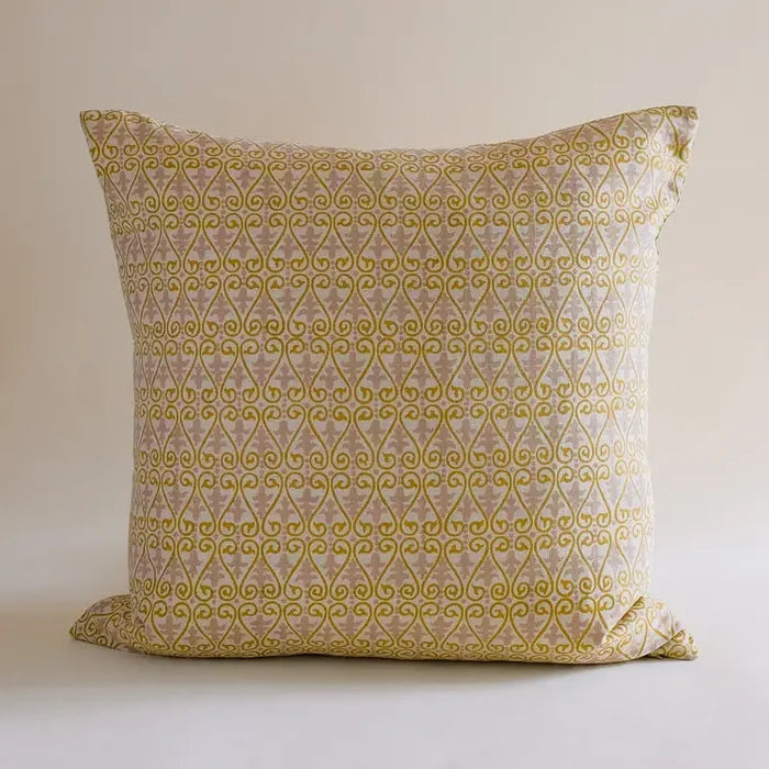 Vrinda - Hand Block-Printed Linen Pillowcase