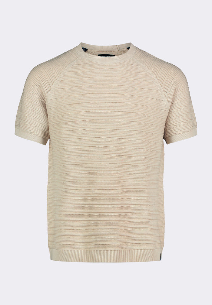 Buffalo Men Sweaters Beige Knit Sweaters Textured Knit Regular Fit