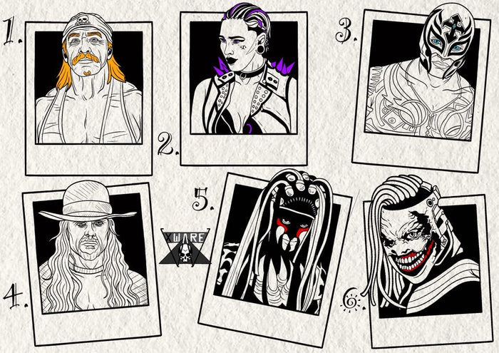 Wrestling inspired designs by Emily