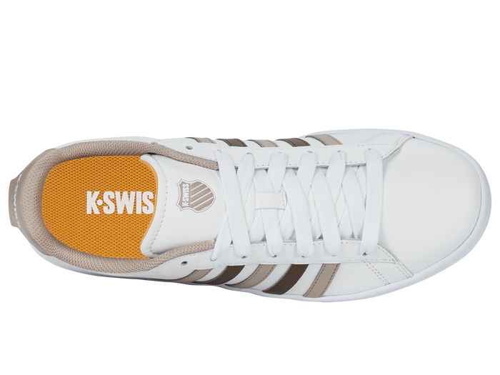 04413-986-M | COURT TIEBREAK II | WHITE/TAUPE/TEAK/JURASSIC GOLD