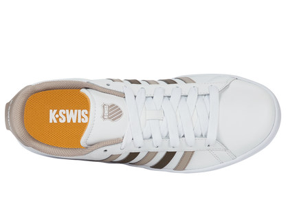 04413-986-M | COURT TIEBREAK II | WHITE/TAUPE/TEAK/JURASSIC GOLD