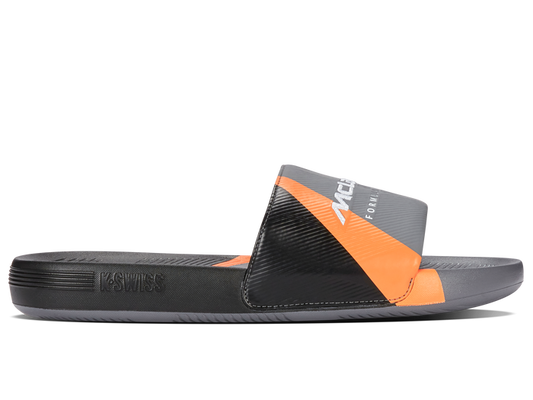 04422-090-M | SLIDE SANDAL X MCLAREN F1 TEAM | ANTHRACITE/BLACK/PAPAYA