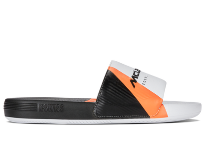 04422-196-M | SLIDE SANDAL X MCLAREN F1 TEAM | WHITE/BLACK/PAPAYA