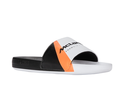 04422-196-M | SLIDE SANDAL X MCLAREN F1 TEAM | WHITE/BLACK/PAPAYA