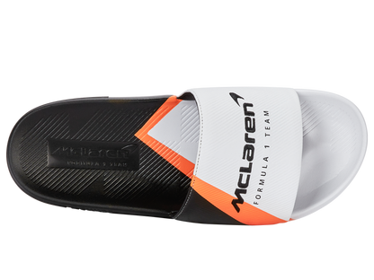 04422-196-M | SLIDE SANDAL X MCLAREN F1 TEAM | WHITE/BLACK/PAPAYA