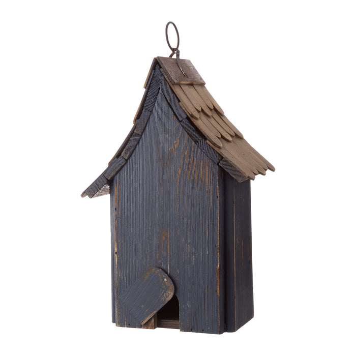 10.04"H USA Patriotic Hand Painted Wood Birdhouse