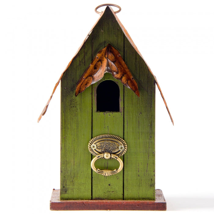 10"H Rustic Garden Distressed Wooden Decorative Birdhouse