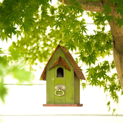 10"H Rustic Garden Distressed Wooden Decorative Birdhouse
