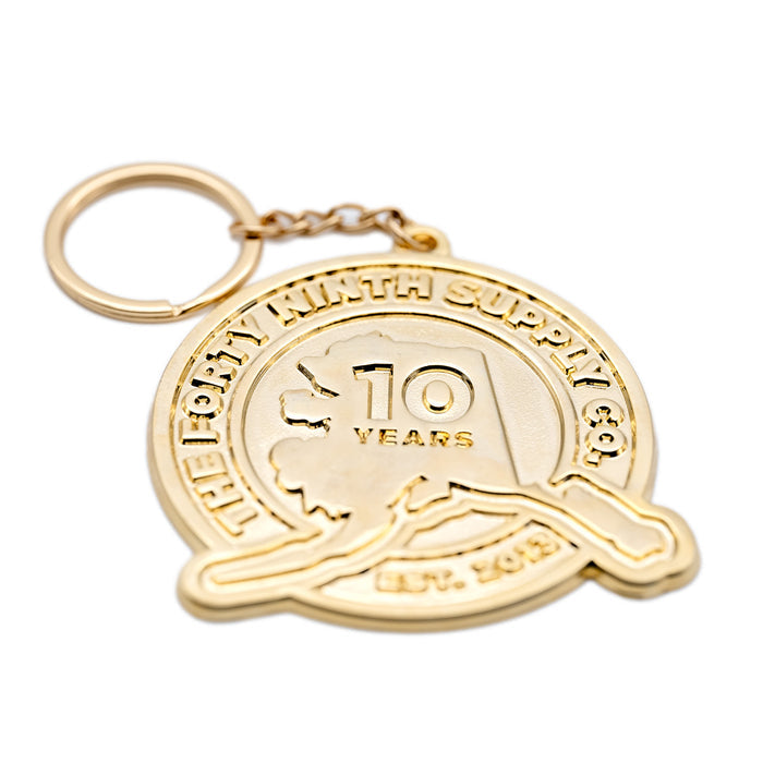 10th Anniversary Gold Plated Keychain