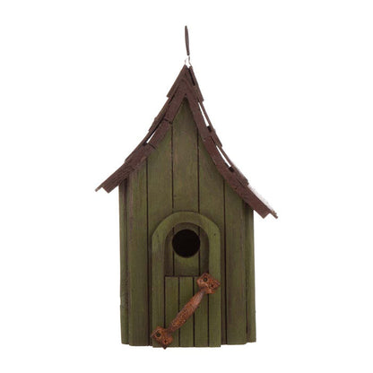 11.61"H Distressed Wooden Birdhouse