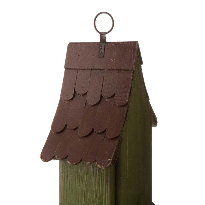 11.61"H Distressed Wooden Birdhouse