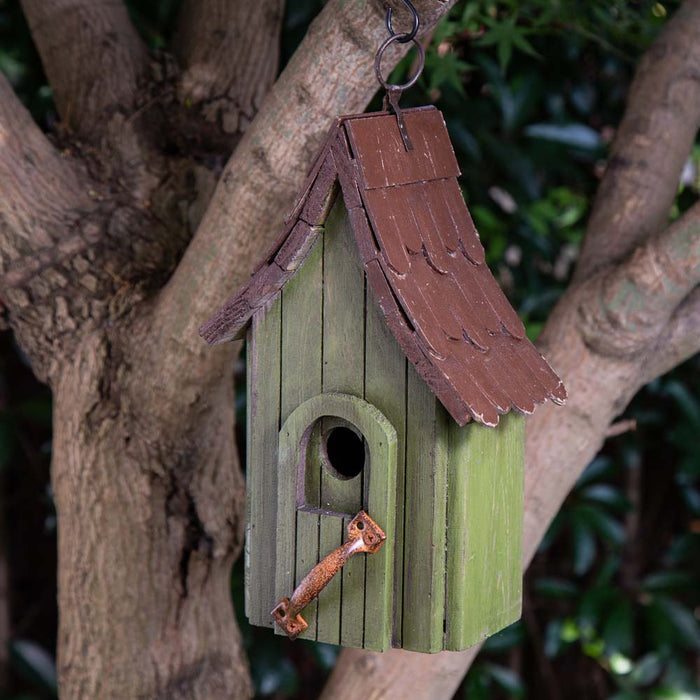 11.61"H Distressed Wooden Birdhouse