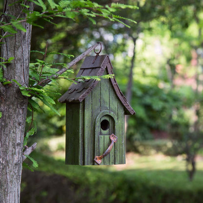 11.61"H Distressed Wooden Birdhouse