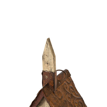 13.90"H Distressed Wooden Birdhouse