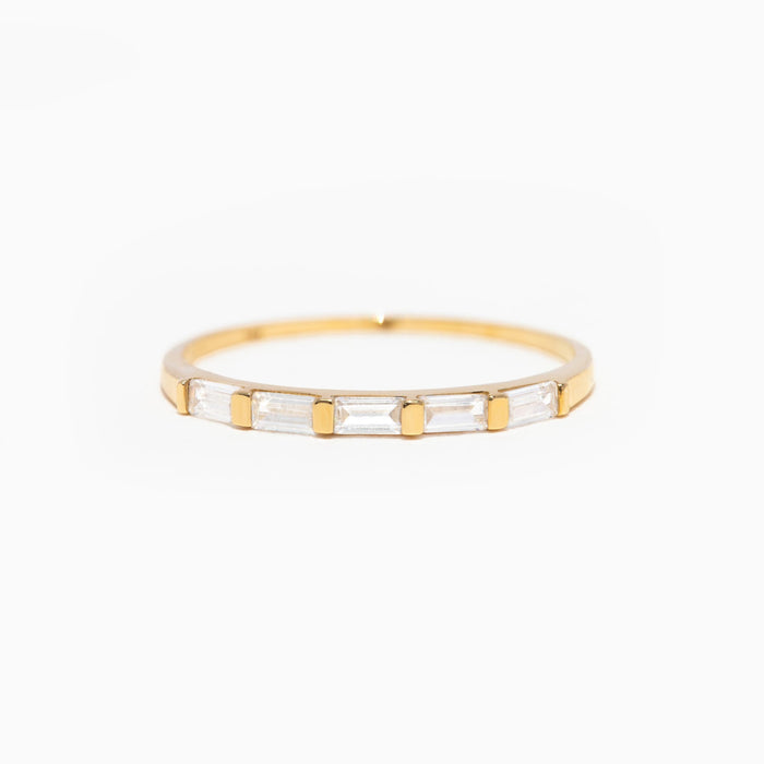 14k Solid Gold Baguette Ring