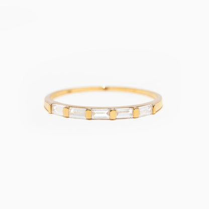 14k Solid Gold Baguette Ring