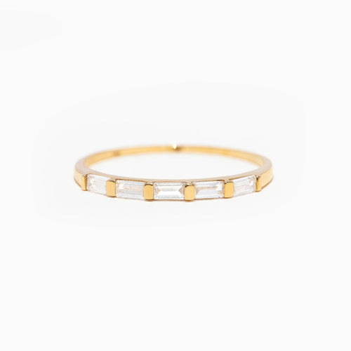 14k Solid Gold Baguette Ring