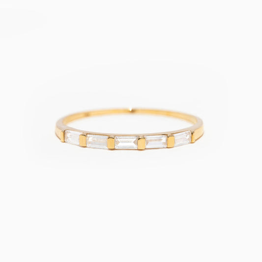 14k Solid Gold Baguette Ring