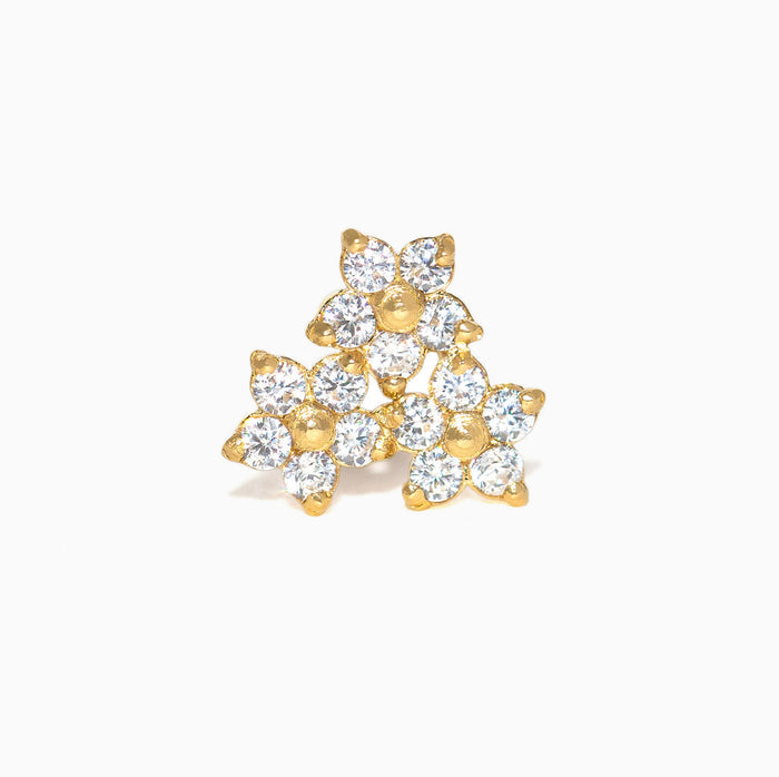 14k Solid Gold Blossom Hill Ball Back Stud