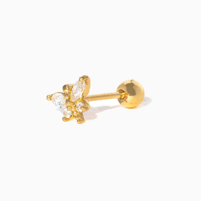 14k Solid Gold Dragonfly Ball Back Stud