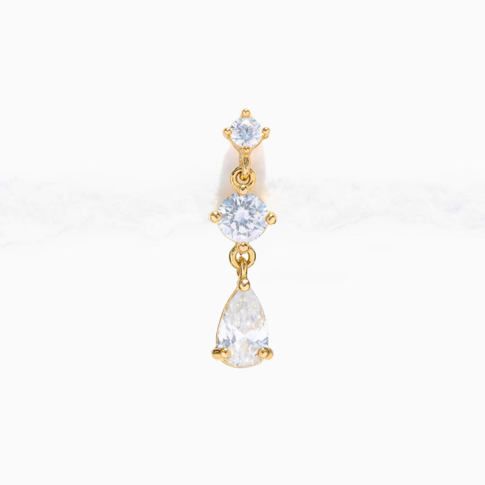14k Solid Gold Sonnet Ball Back Earring