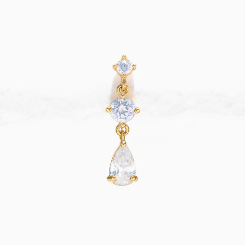 14k Solid Gold Sonnet Ball Back Earring