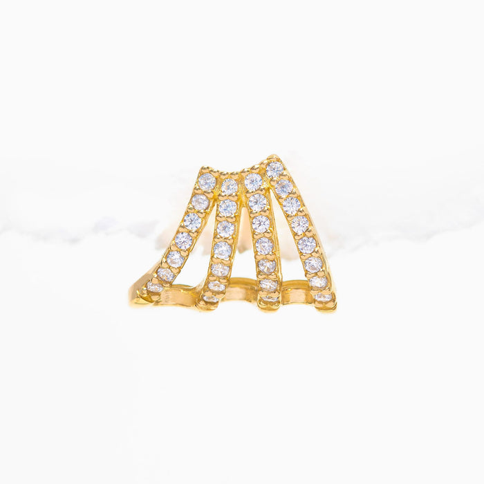 14k Solid Gold Wisteria Ball Back Hoop