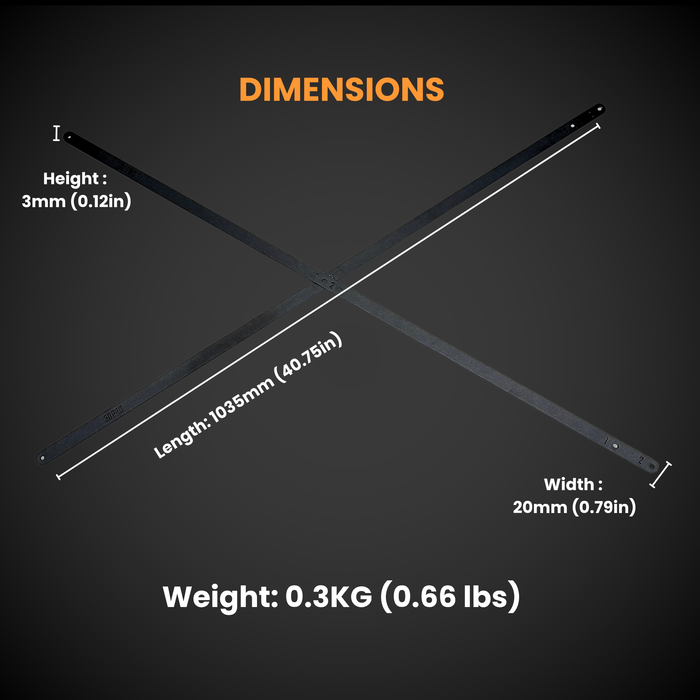 Measurement chart showing dimensions of a 3DPRO 1.5 Slider Bracing Kit (Pack A Shelf) on a dark background