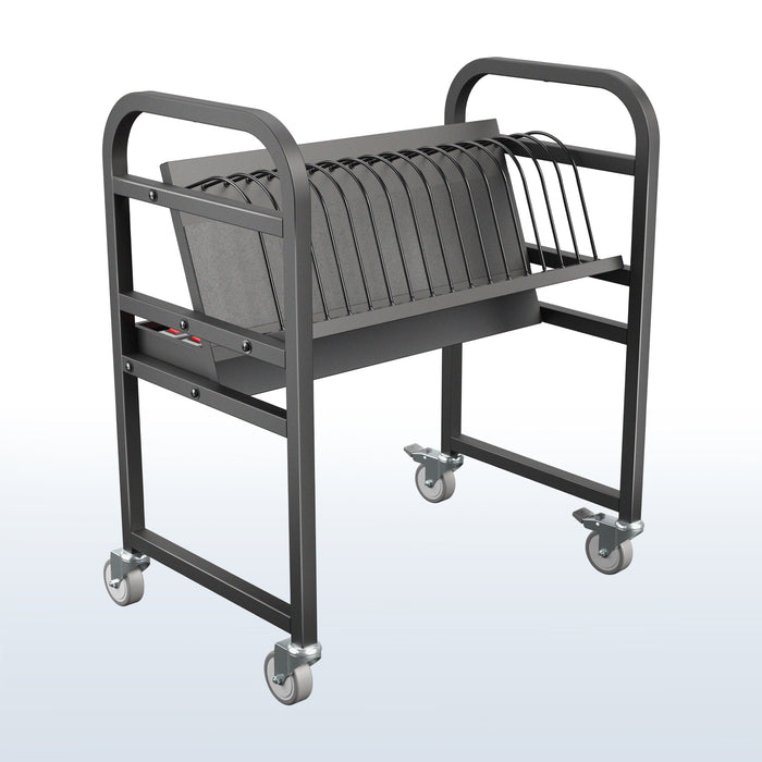 16-Device Open Charging Cart on a white and blue gradient background