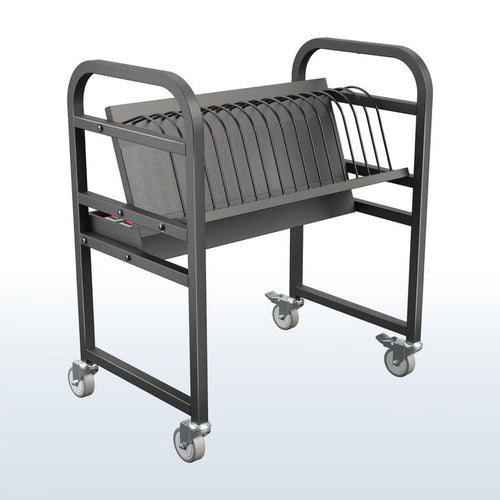 16-Device Open Charging Cart on a white and blue gradient background