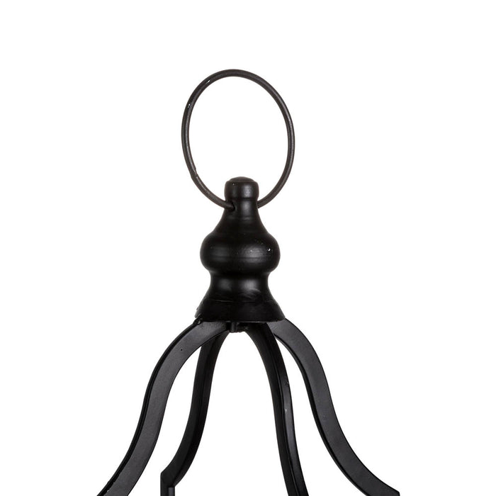 16.50"H Modern Farmhouse Black Metal Candle Lantern, Set of 2