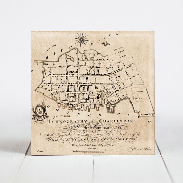 1788 Map - Ichnography of Charleston by the Phoenix Fire Company