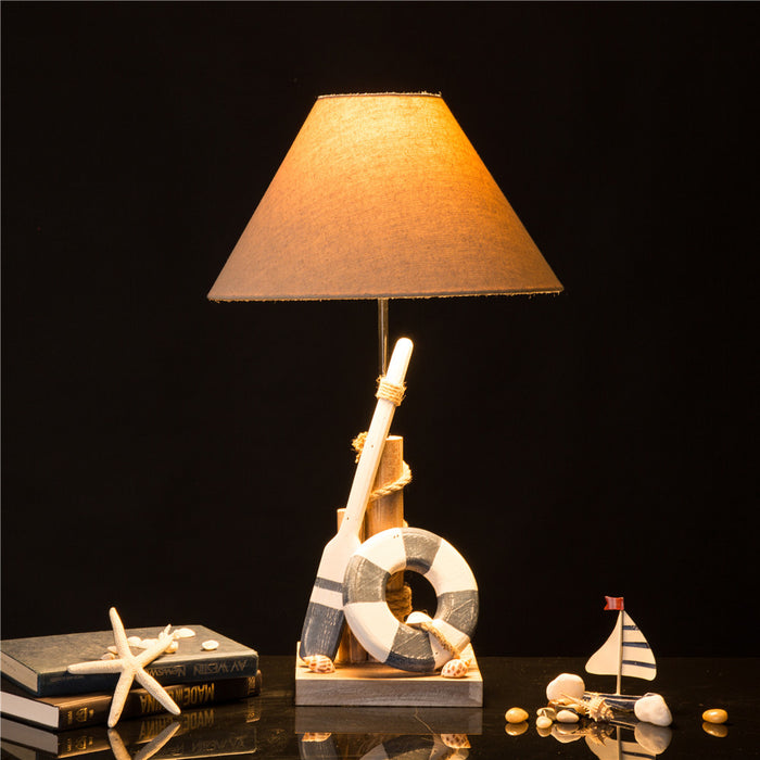 19.29''H Wooden Coastal Table Lamp
