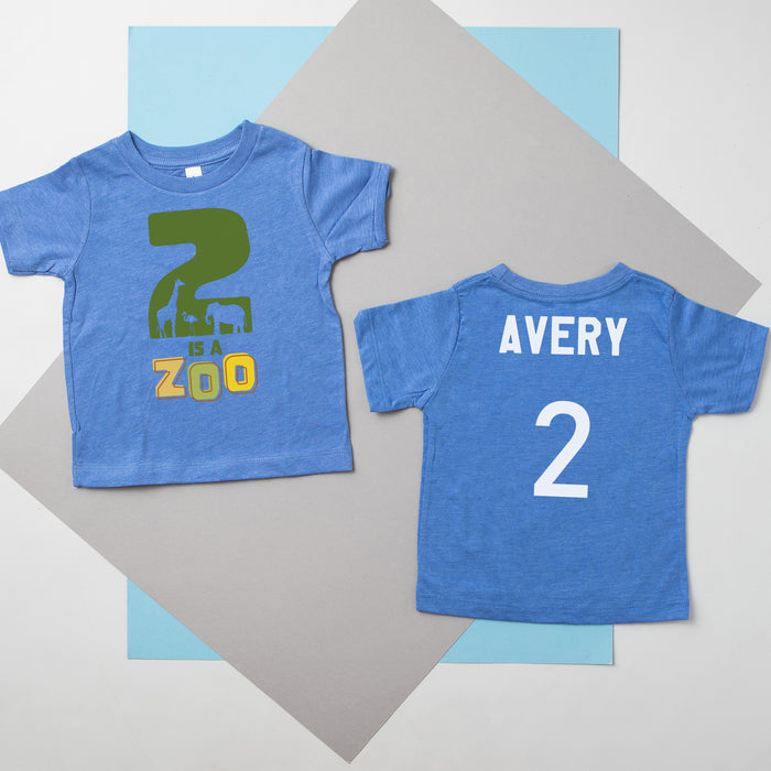 "2 is a Zoo" 2nd Birthday Personalized T-shirt