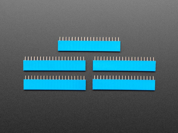 20-pin 0.1" Female Header - Blue - 5 pack by The Pi Hut - The Pi Hut
