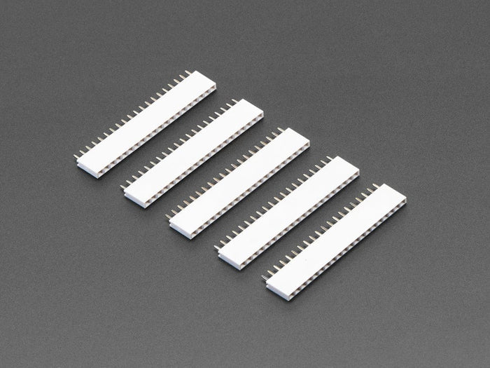 20-pin 0.1" Female Header - White - 5 pack by The Pi Hut - The Pi Hut