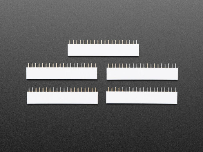 20-pin 0.1" Female Header - White - 5 pack by The Pi Hut - The Pi Hut