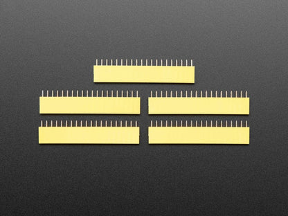 20-pin 0.1" Female Header - Yellow - 5 pack by The Pi Hut - The Pi Hut