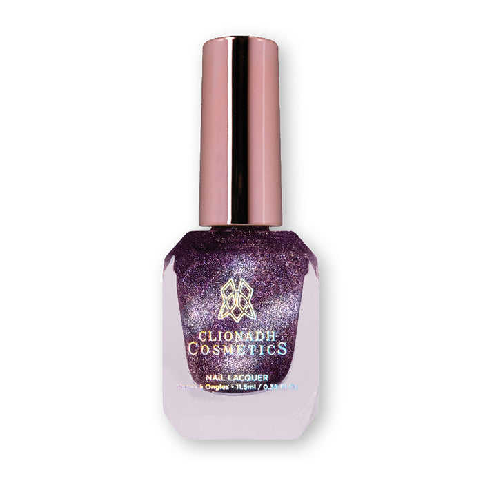 Bottle of nail polish containing Arctic Noir on white background.