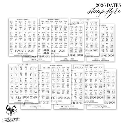 2026 Dates - Stacked Style