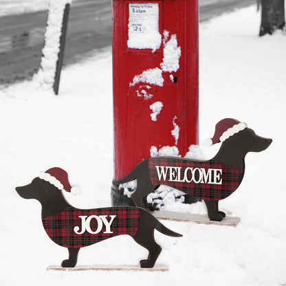 21.93“L Wooden/Metal Dachshund Porch Sign