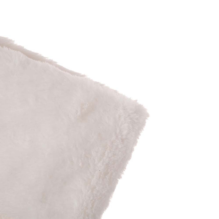 21"L White Plush with Snowflake Christmas Stocking
