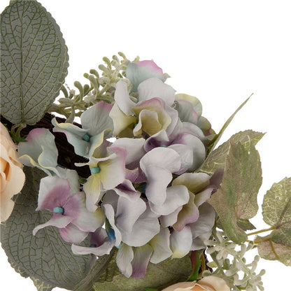 22"D Artificial Hydrangea Rose Wreath