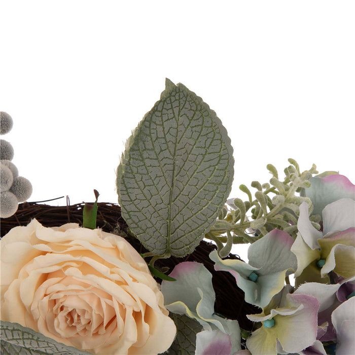 22"D Artificial Hydrangea Rose Wreath