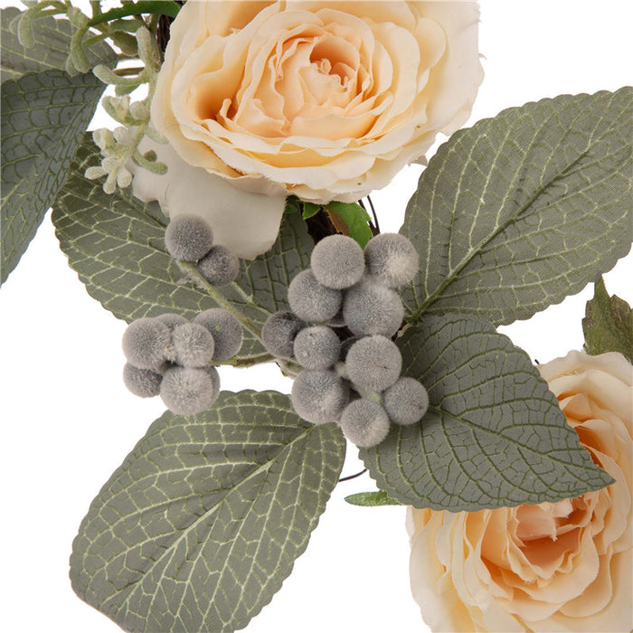 22"D Artificial Hydrangea Rose Wreath