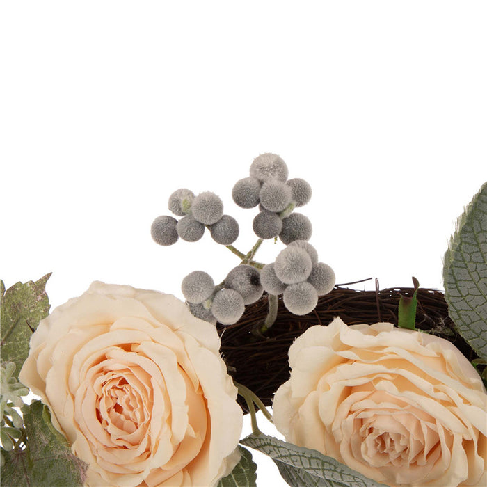 22"D Artificial Hydrangea Rose Wreath